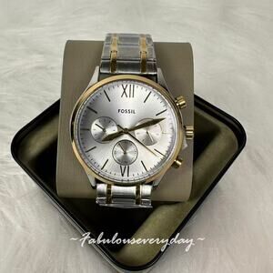 Fossil Men's Fenmore Multifunction Two-Tone Stainless Steel Watch BQM2698 44mm